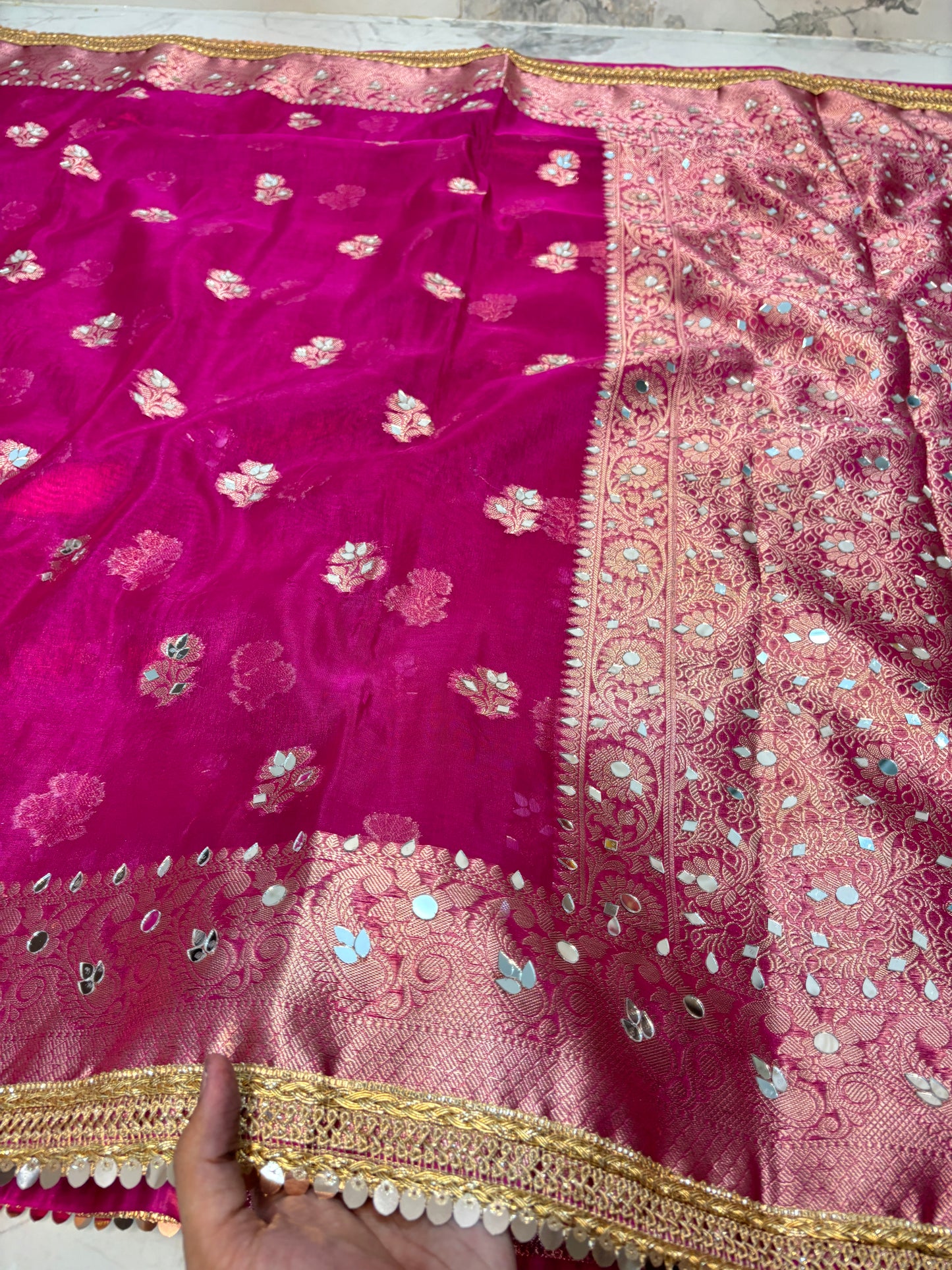 Mirror worked Premium Soft Tissue Saree