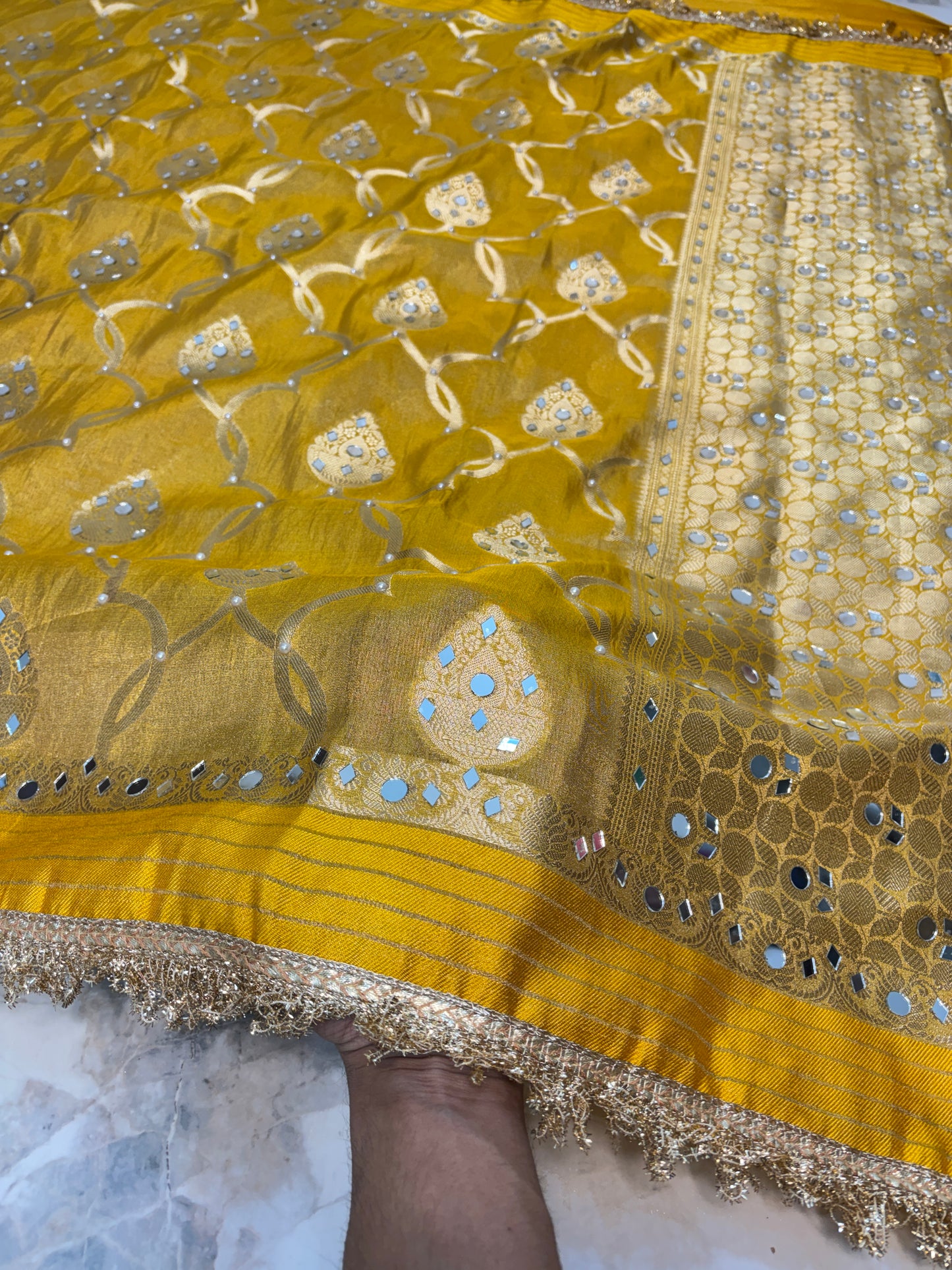 Mirror worked Premium Soft Tissue Saree