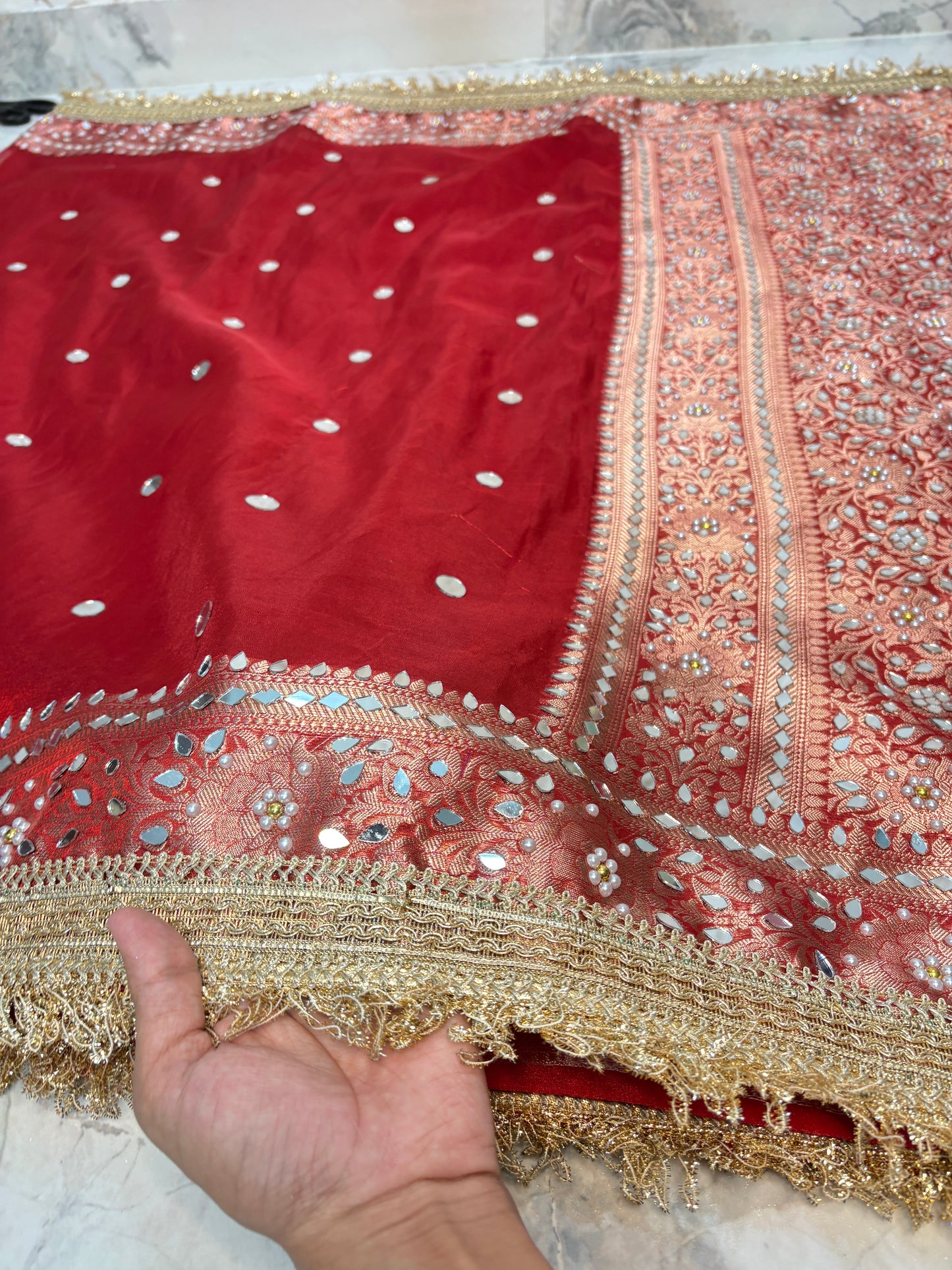 Mirror worked Premium Soft Tissue Saree