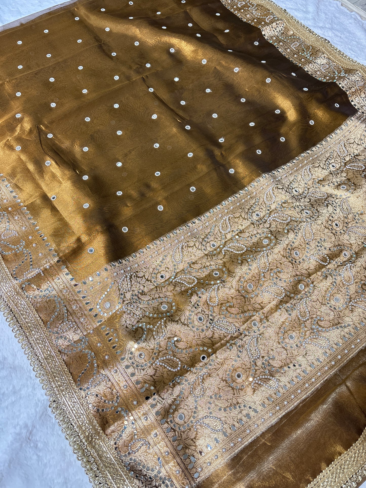 Mirror worked Premium Soft Tissue Saree