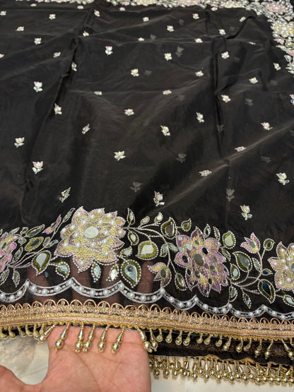 Mirror worked Premium soft Kora Saree