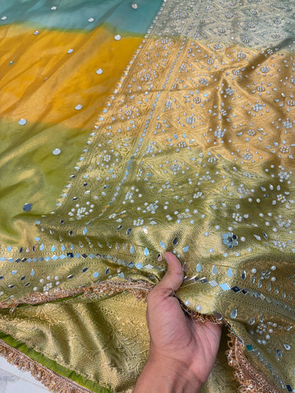 Mirror worked Premium Soft Tissue Saree