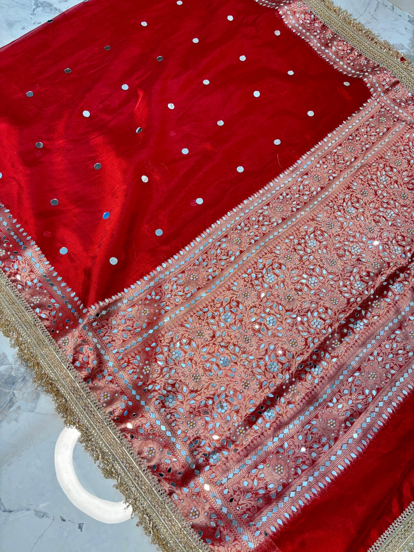 Mirror worked Premium Soft Tissue Saree