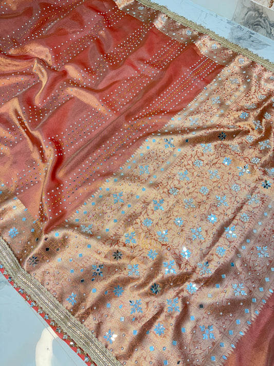 Mirror worked Premium Soft Tissue Saree