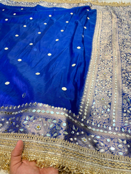 Mirror worked Premium Soft Tissue Saree