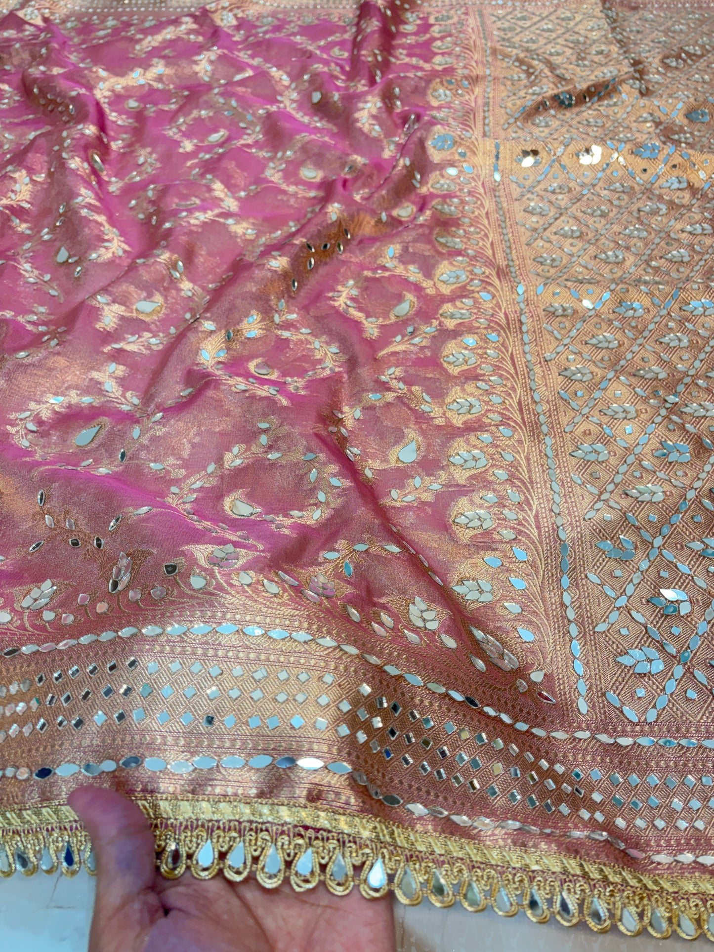 Mirror worked Premium Soft Tissue Saree