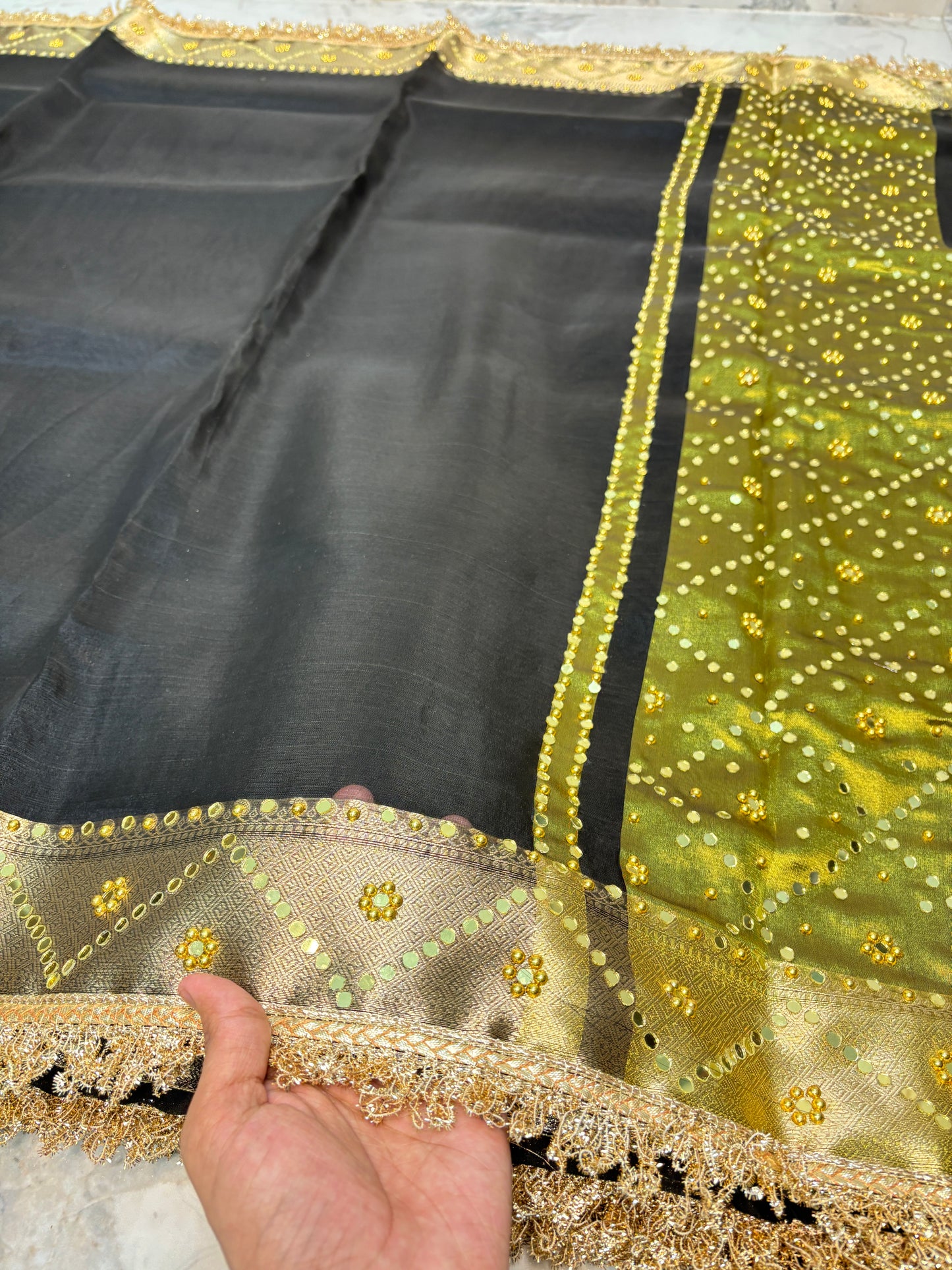 Mirror worked Premium Soft Tissue Saree