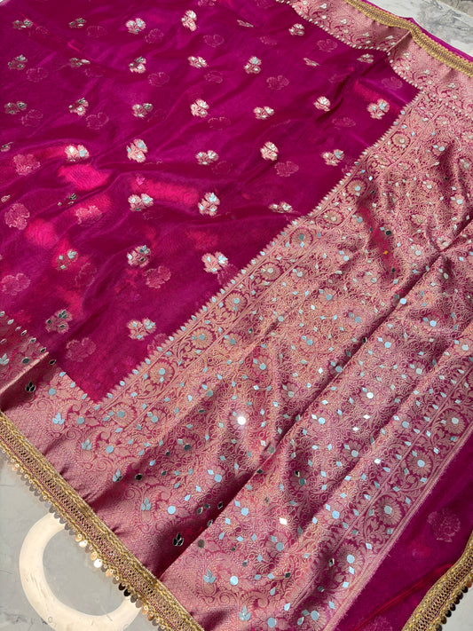Mirror worked Premium Soft Tissue Saree