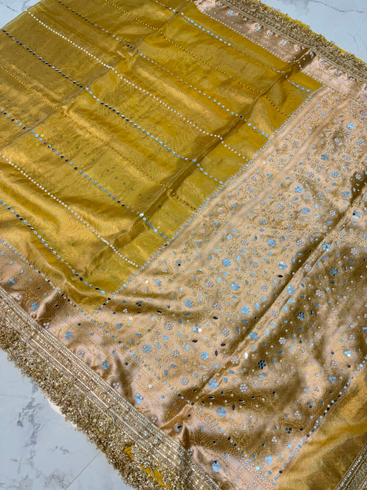 Mirror worked Premium Soft Tissue Saree