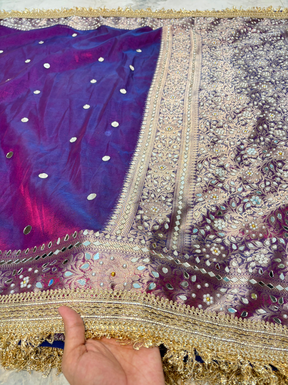 Mirror worked Premium Soft Tissue Saree