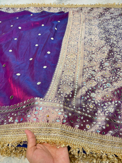 Mirror worked Premium Soft Tissue Saree