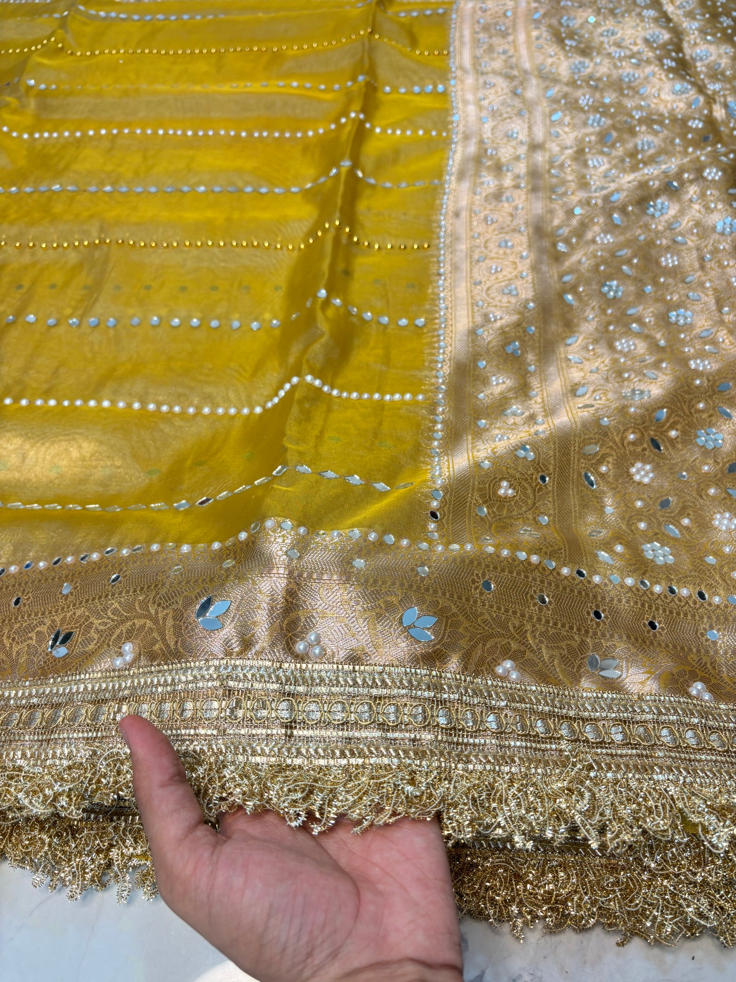 Mirror worked Premium Soft Tissue Saree
