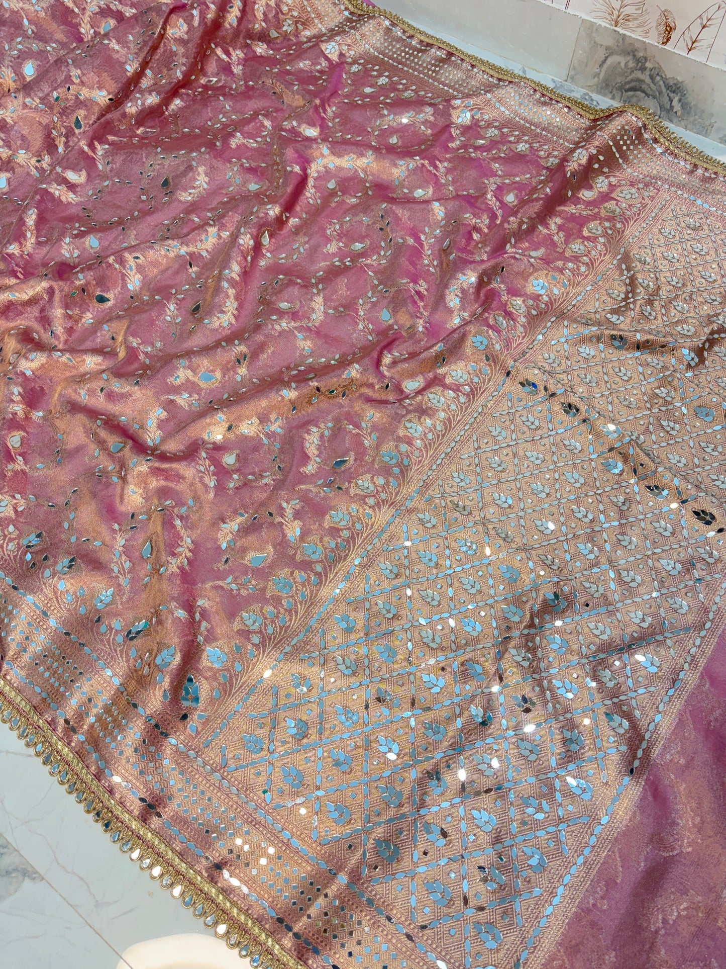 Mirror worked Premium Soft Tissue Saree
