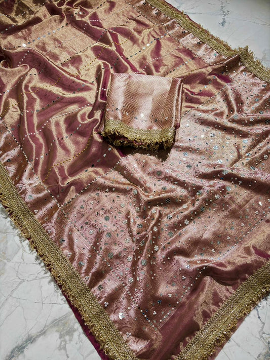 Mirror worked Premium Soft Tissue Saree