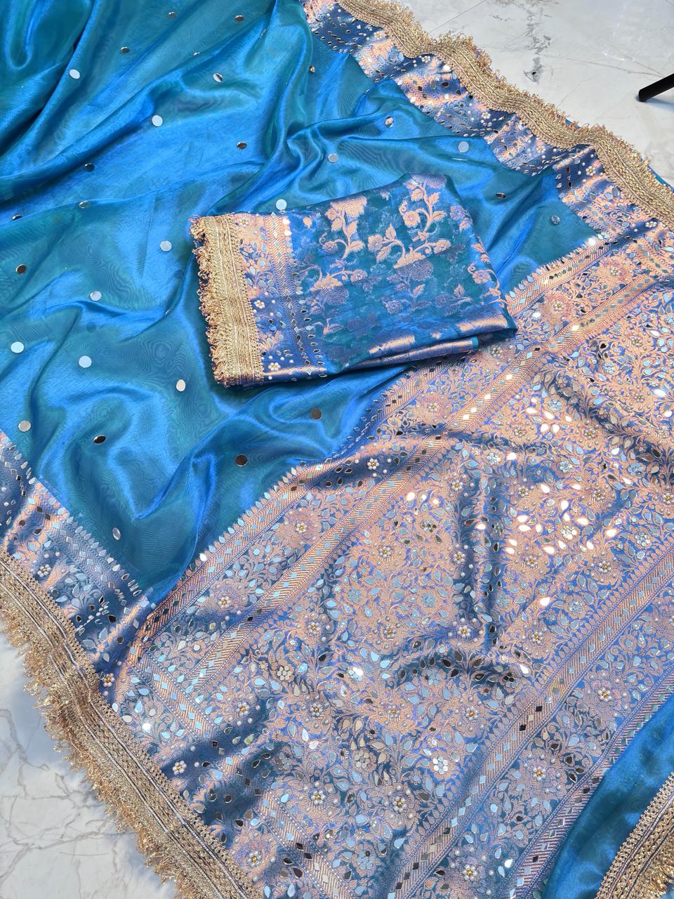 Mirror worked Premium Soft Tissue Saree