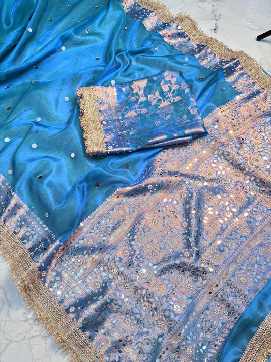 Mirror worked Premium Soft Tissue Saree