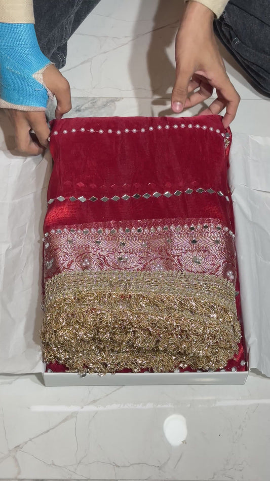 Mirror worked Premium Soft Tissue Saree