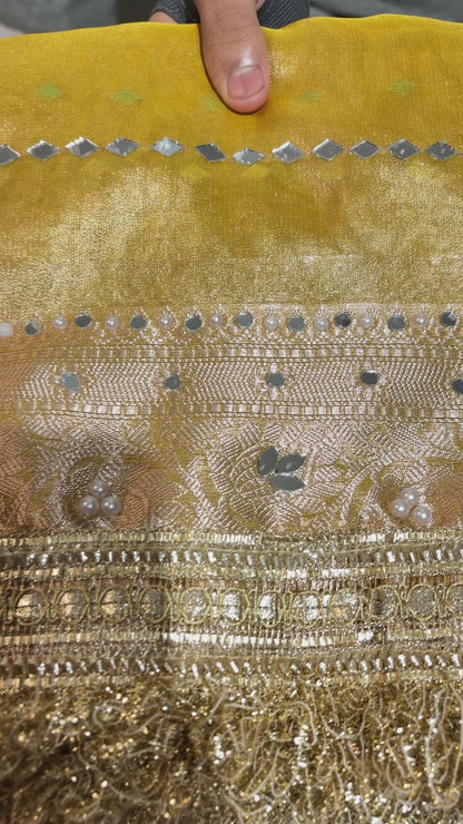 Mirror worked Premium Soft Tissue Saree