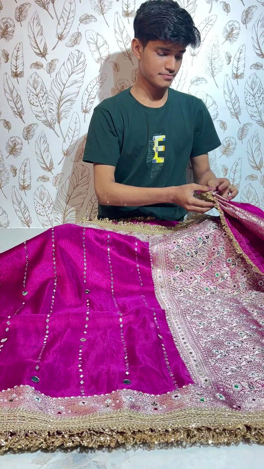 Mirror worked Premium Soft Tissue Saree