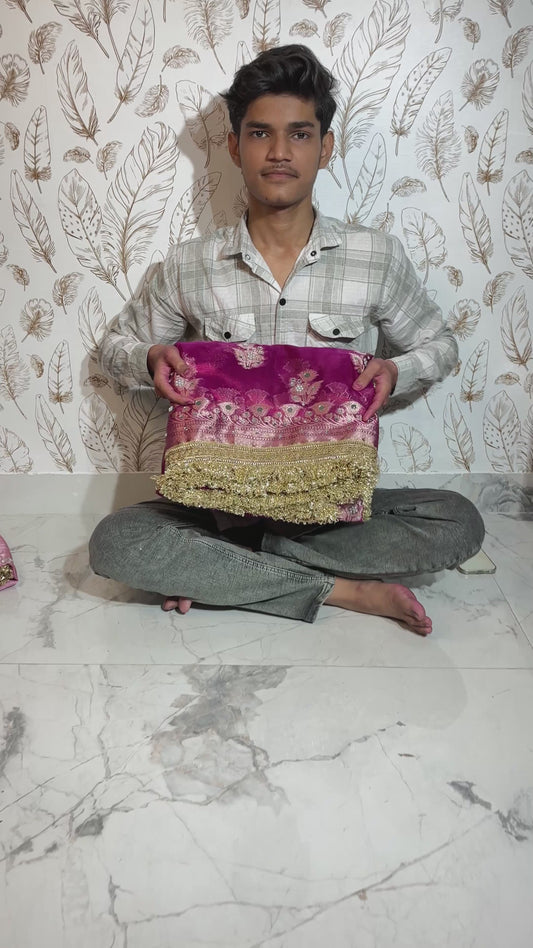 Mirror worked Premium Soft Tissue Saree